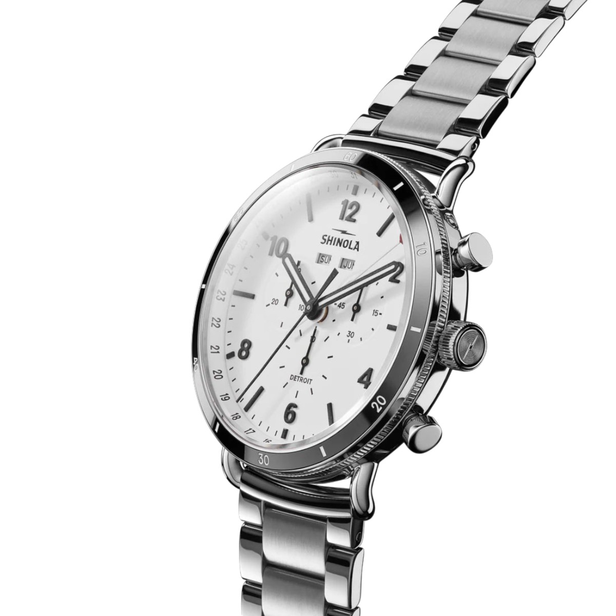 Shinola Canfield Sport Chronograph 45mm Men's Watch, White Dial
