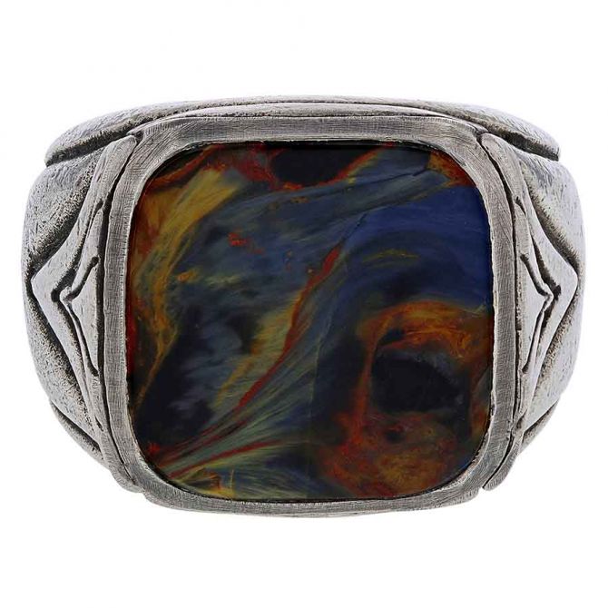 John Varvatos Pietersite & Sterling Silver Ring
