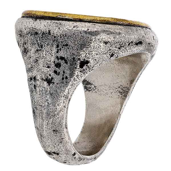 John Varvatos Silver & Brass Buffalo Nickel Ring