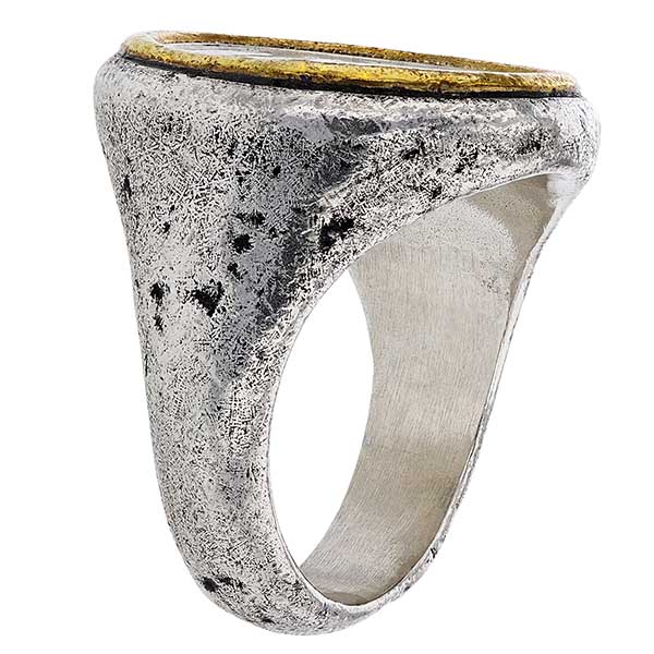 John Varvatos Silver & Brass Mercury Dime Ring