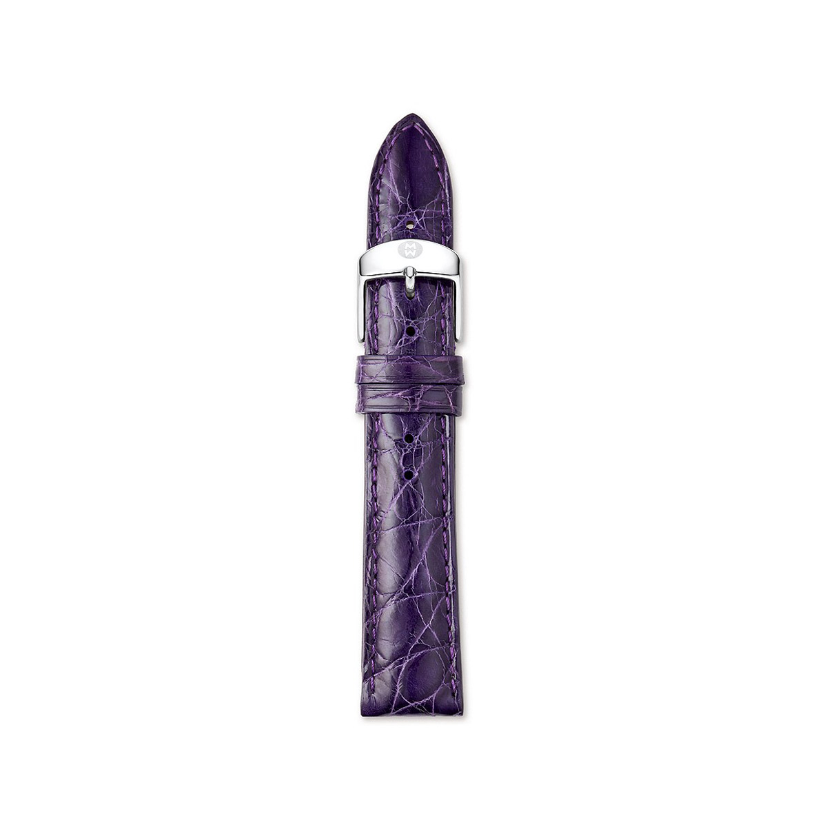 Michele 18mm Violet Crocodile Leather Strap