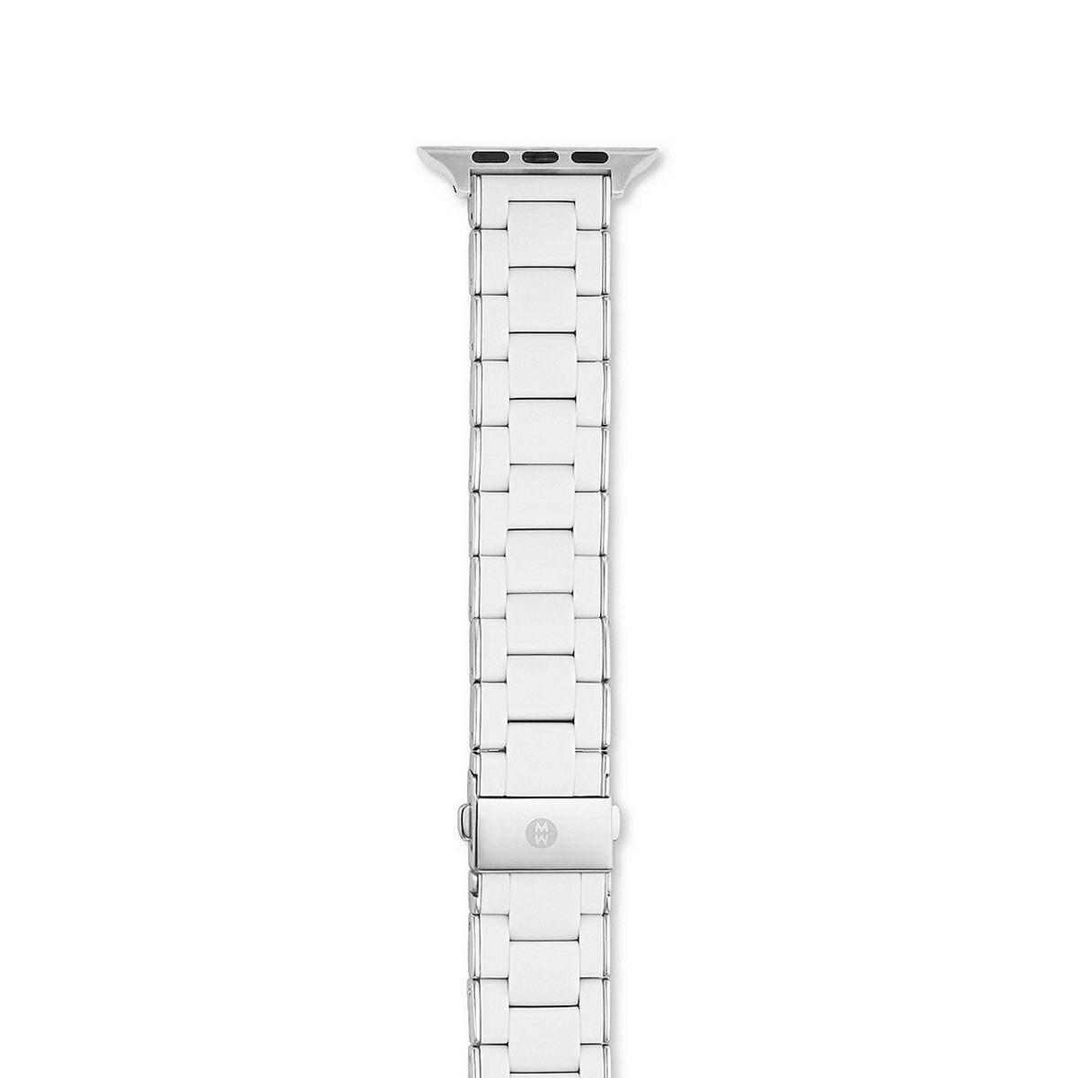 Michele White and Stainless Steel Silicone Wrapped Apple Watch Bracelet Band