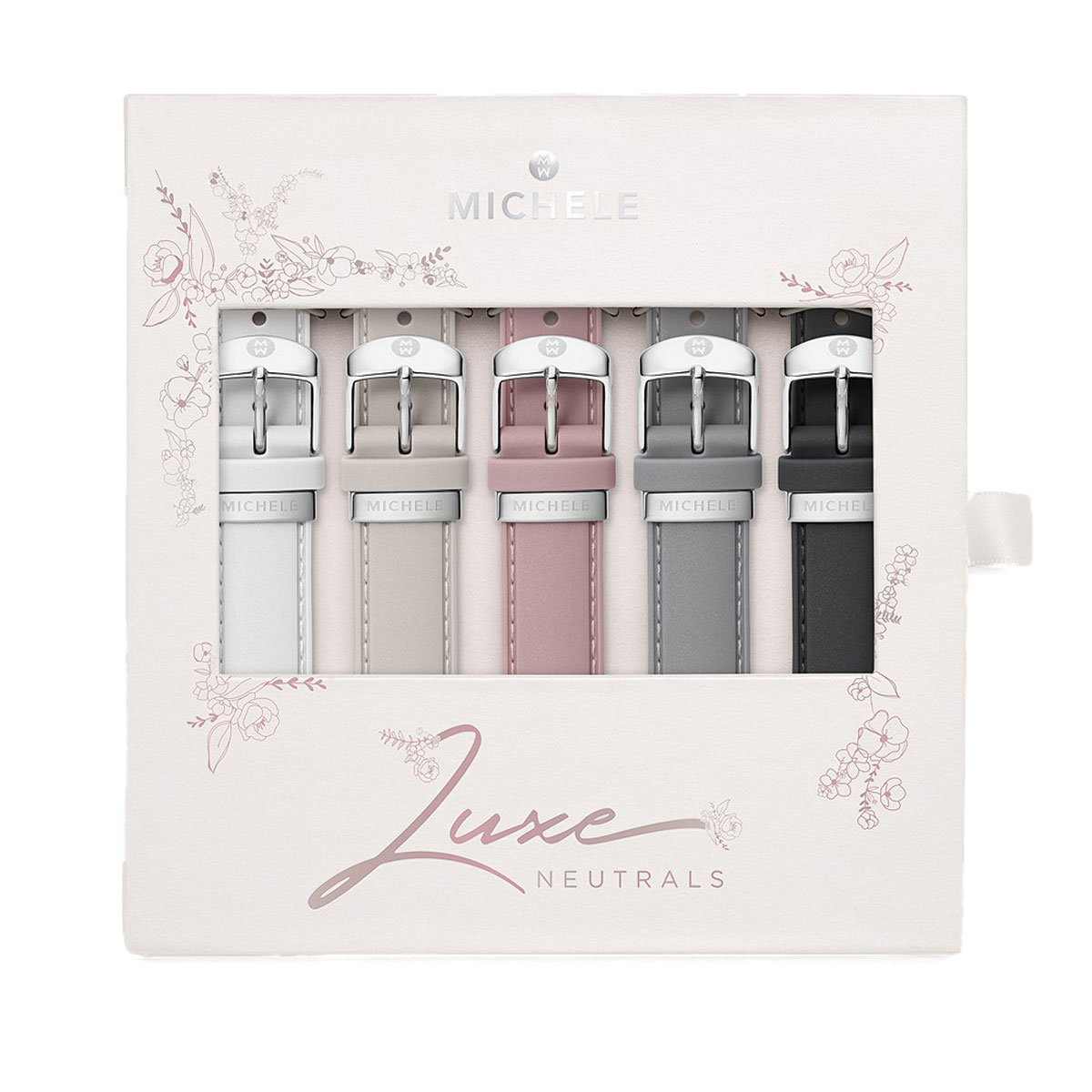 Michele 18mm Luxe Neutrals Silicone Interchangeable Strap Gift Set