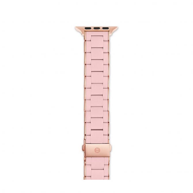 Michele Barely Pink and Pink Tone Silicone Wrapped Apple Watch