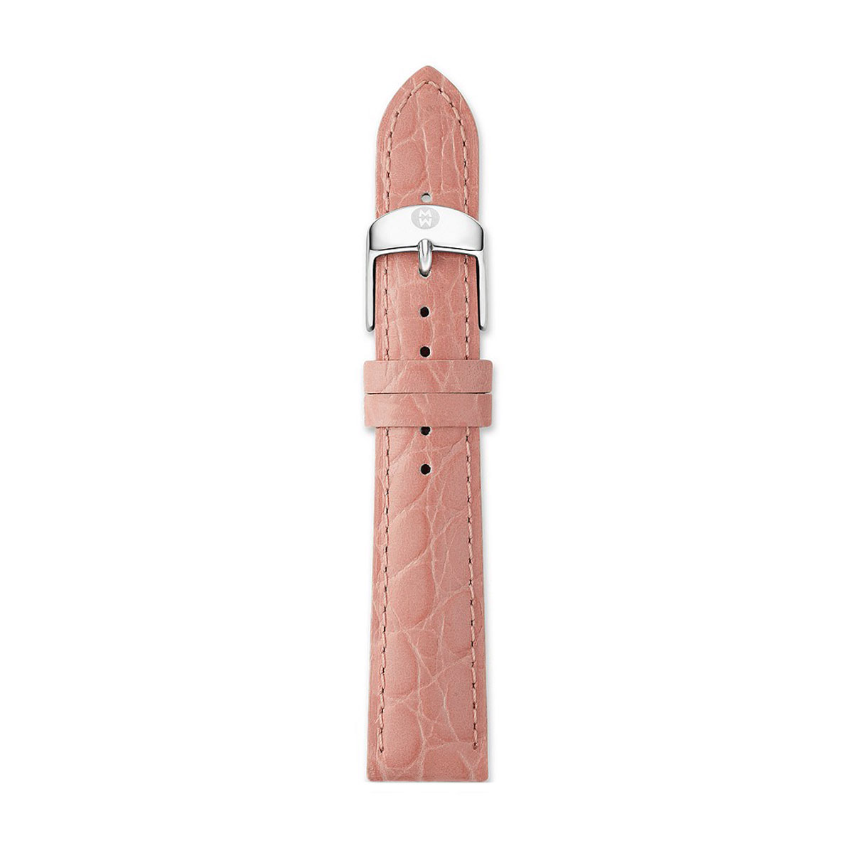 Michele 18mm Blush Embossed Crocodile Leather Strap