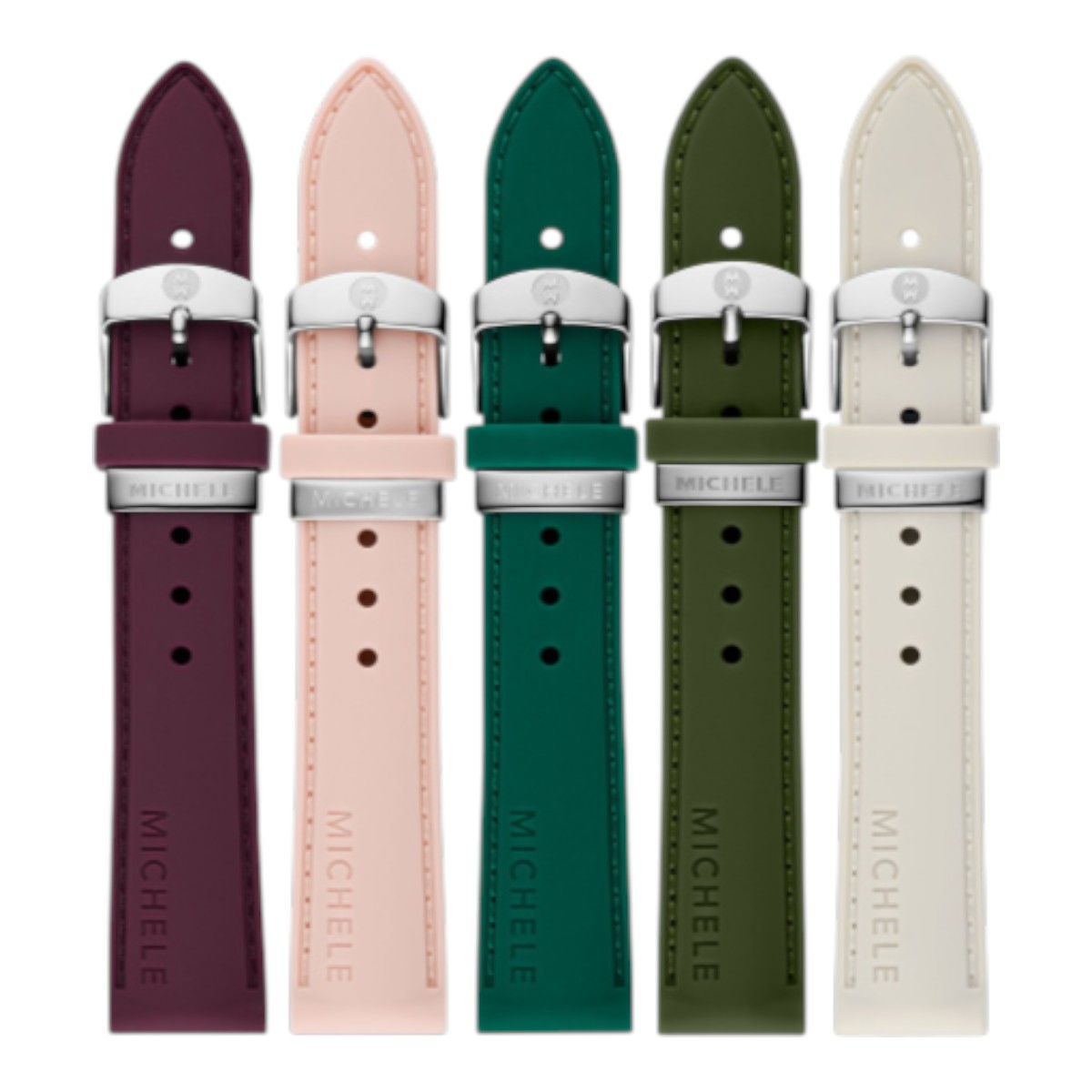 Michele 18mm Silicone Watch Straps, Set of 5