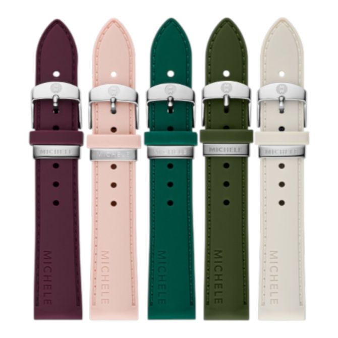 Michele 18mm Silicone Watch Straps, Set of 5