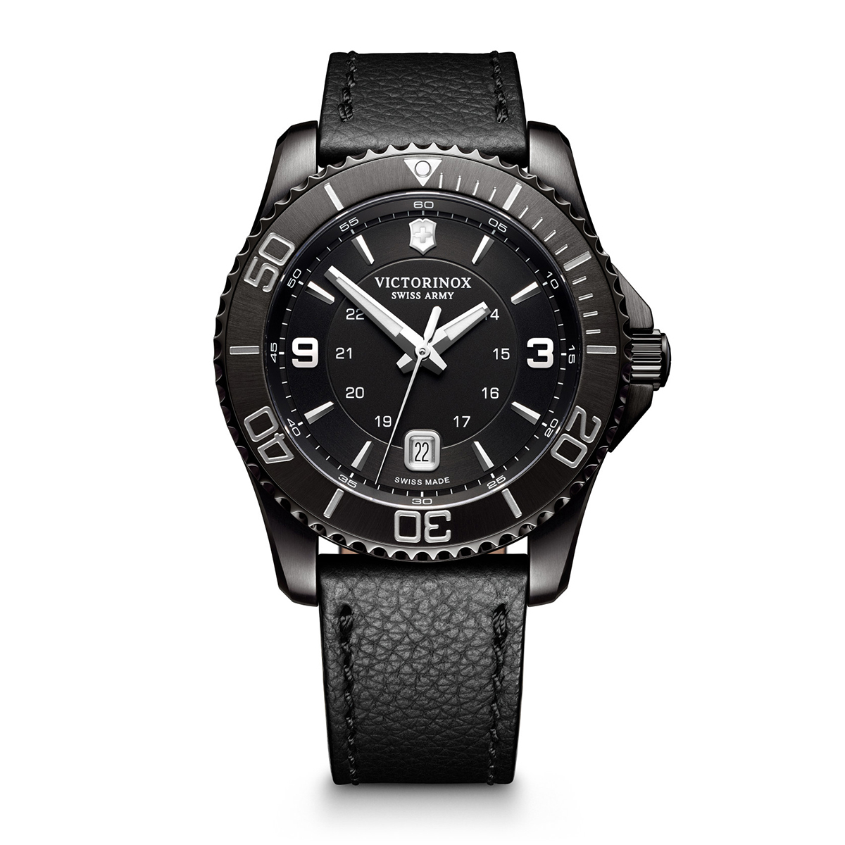 Swiss Army Maverick Large Black Edition Stainless Steel 43mm Men's