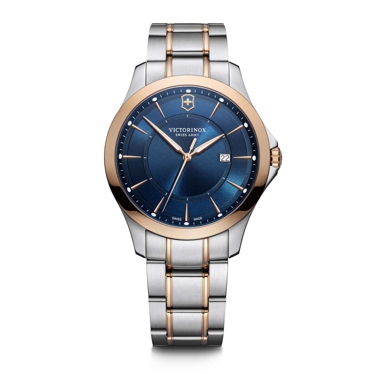 Victorinox Swiss Army Alliance Watch, Rose Gold and Navy Dial