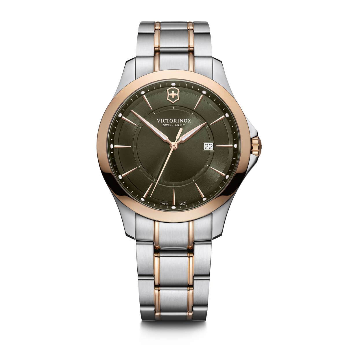 Victorinox Swiss Army Alliance Watch, Olive Brown and Rose Gold Dial