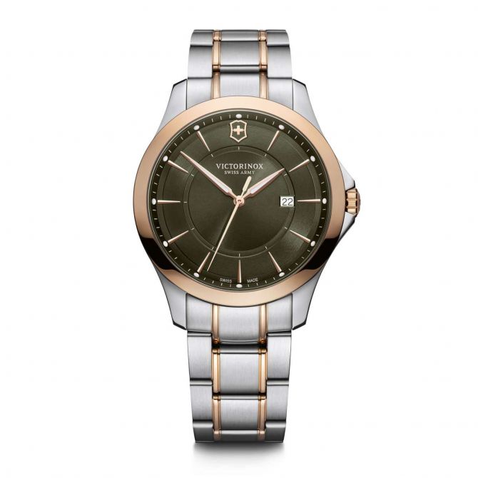 Victorinox Swiss Army Alliance Watch, Olive Brown and Rose Gold Dial