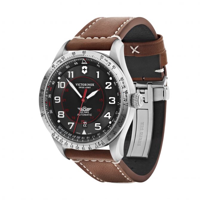 Victorinox Swiss Army Airboss Mechanical 42mm Watch, Black Dial