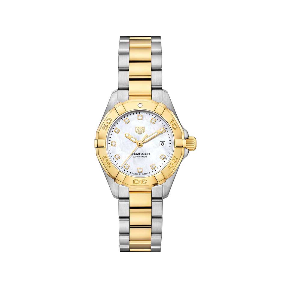 tag heuer aquaracer gold and silver