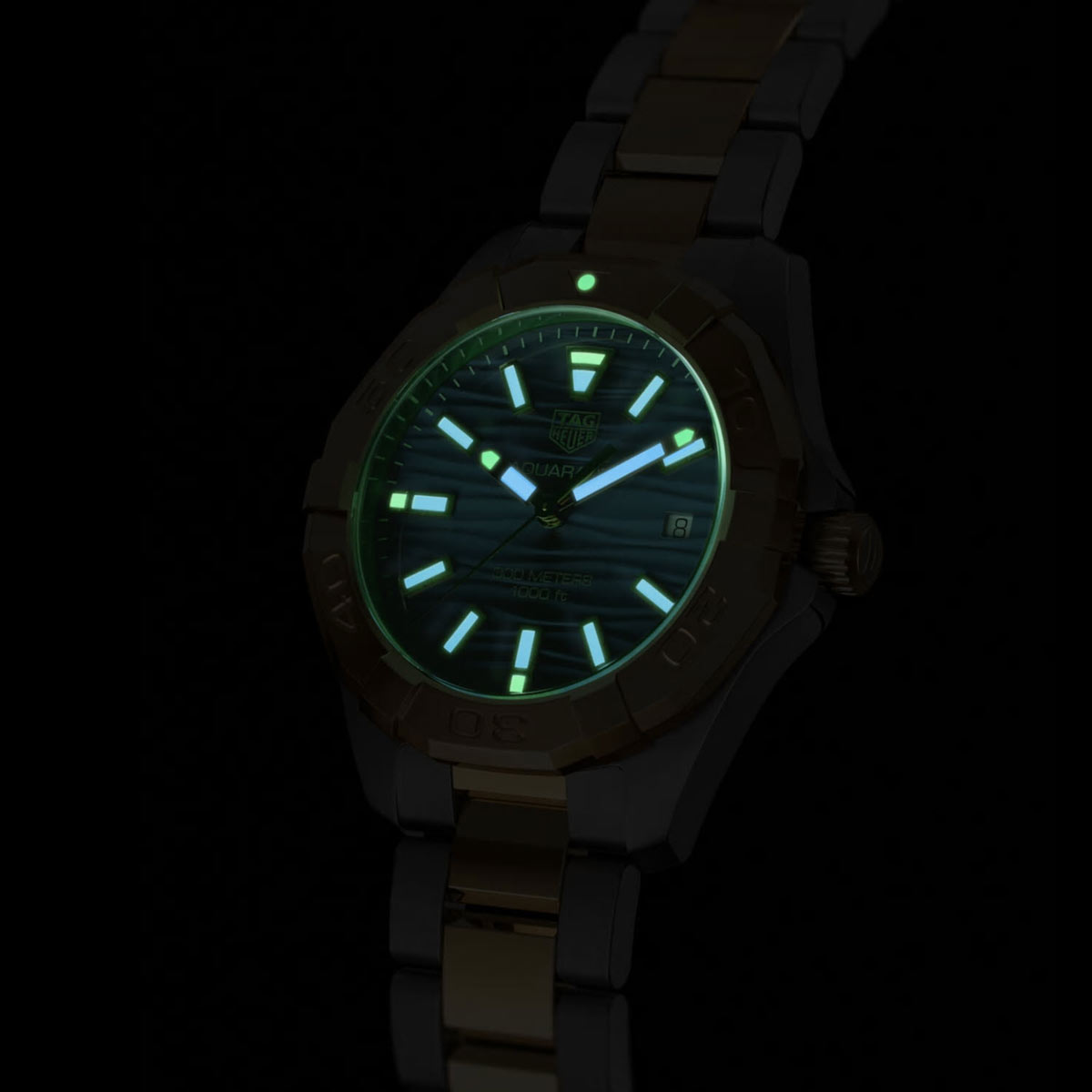 TAG Heuer Aquaracer 32mm Watch, Navy Blue and Gold Dial