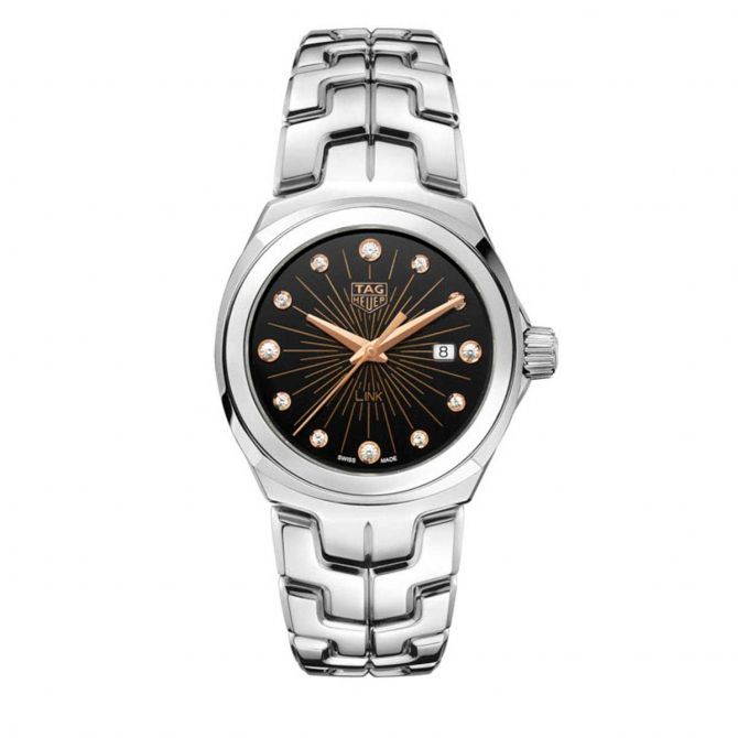 TAG Heuer Link 32mm Watch, Rose Gold Tone and Diamond Dial