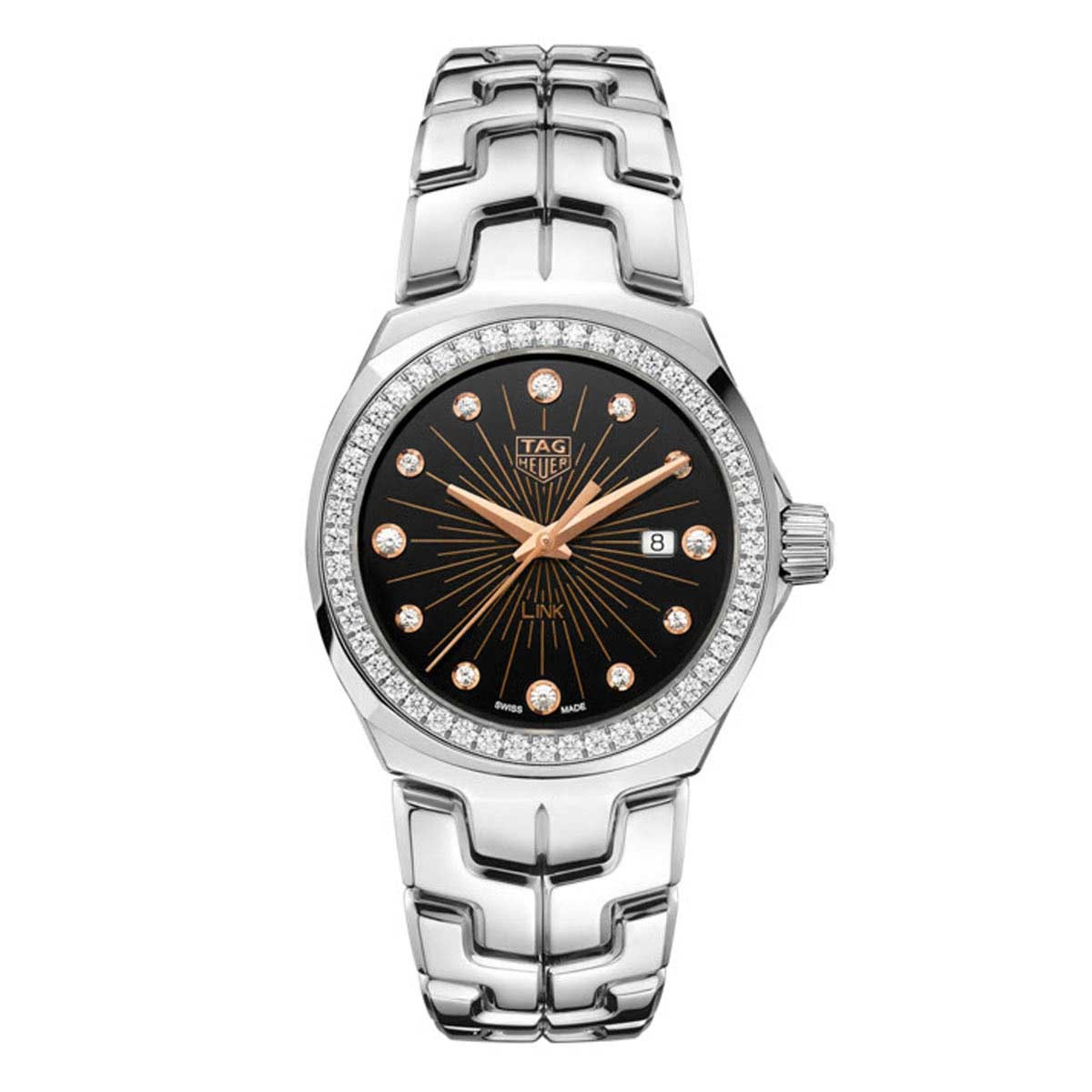 TAG Heuer Link 32mm Diamond Watch, Rose Gold Tone and Diamond Dial