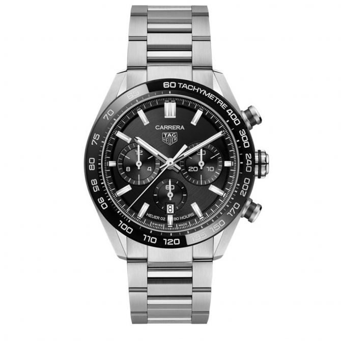 TAG Heuer Carrera 44m Watch, Black and Silver Dial