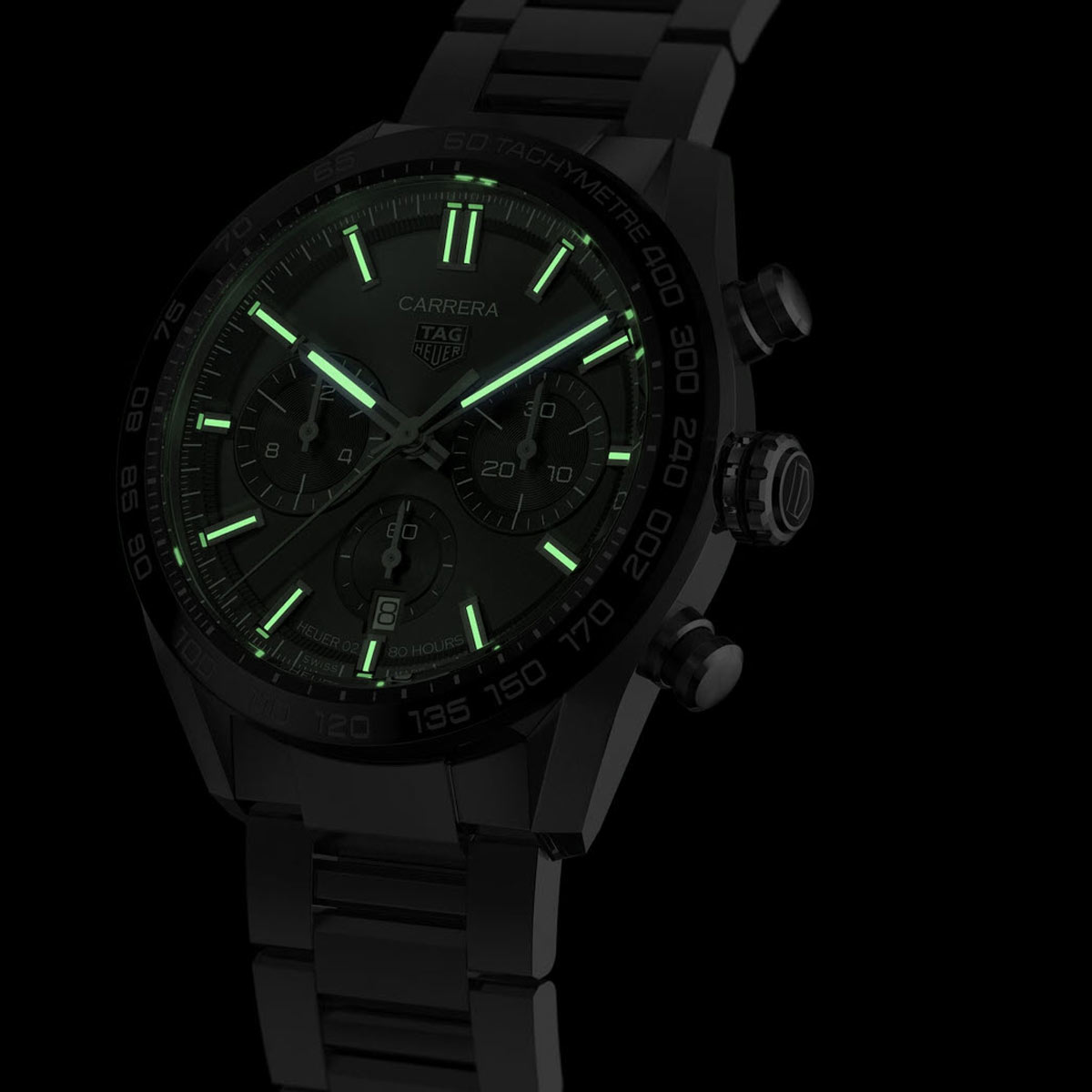 TAG Heuer Carrera 44m Watch, Black and Silver Dial