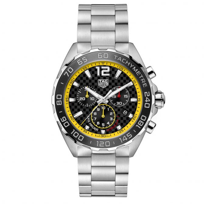 TAG Heuer Formula 1 43mm Watch, Yellow and Checkered Dial