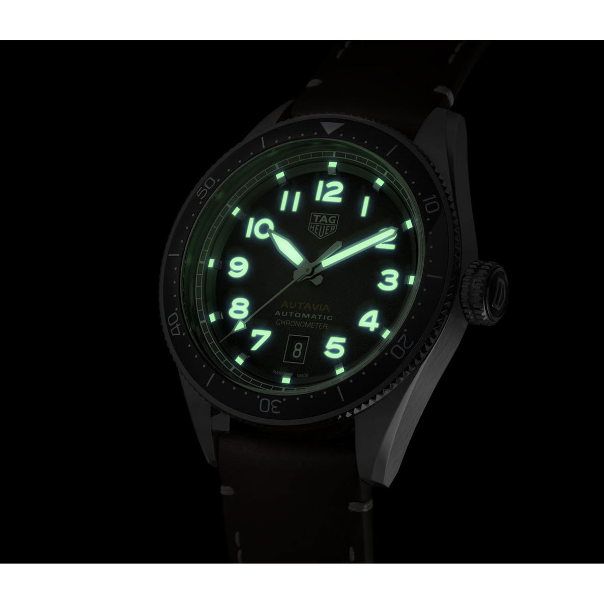 TAG Heuer Autavia 42mm Watch, Black and White Dial