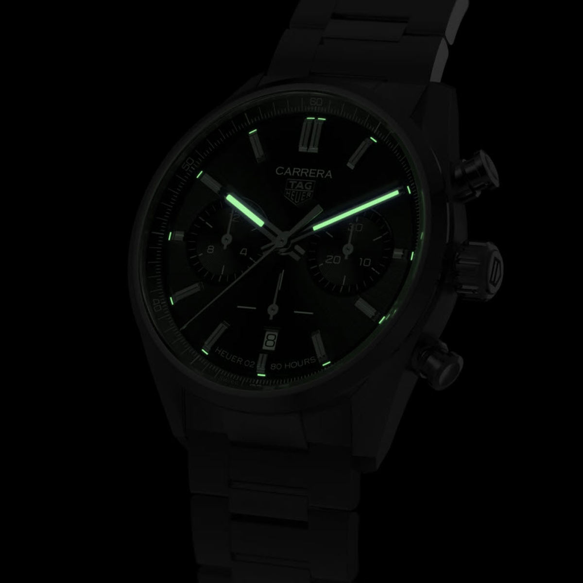 TAG Heuer Carrera 42mm Watch, Black and Silver Dial