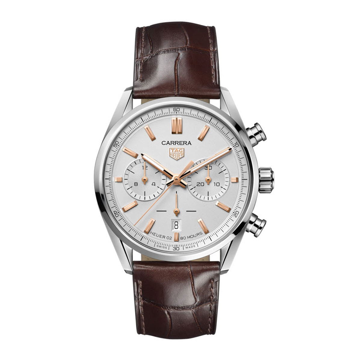 TAG Heuer Carrera 42mm Watch, Rose Gold and White Dial