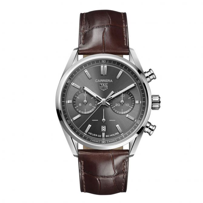 TAG Heuer Carrera 42mm Watch, Grey and Silver Dial