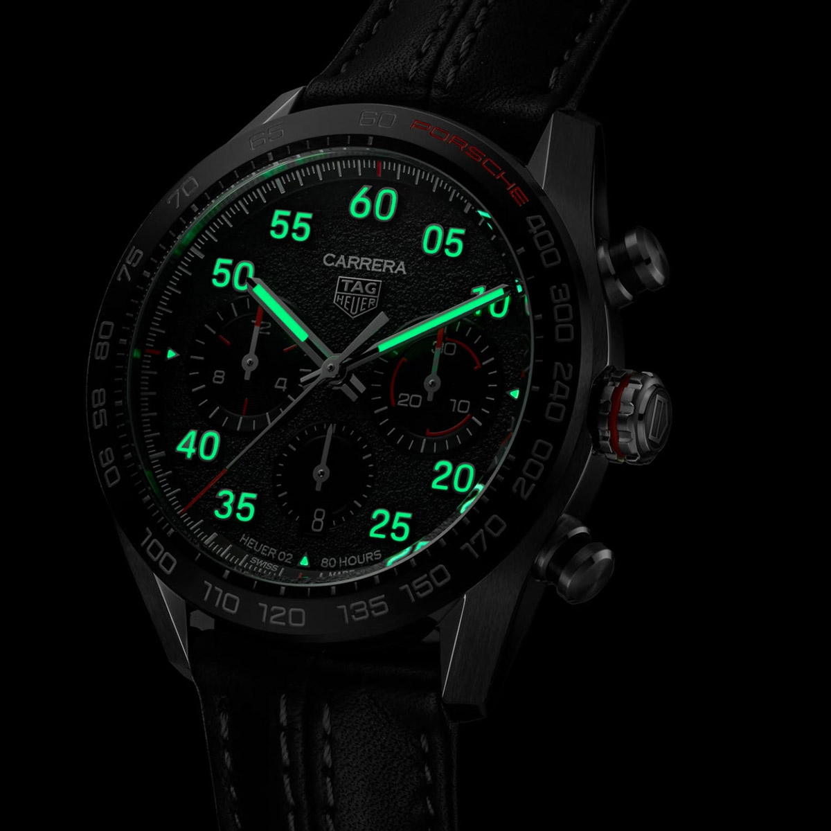 TAG Heuer Carrera Porsche Chronograph 44mm Special Edition Men's Watch, Leather Band