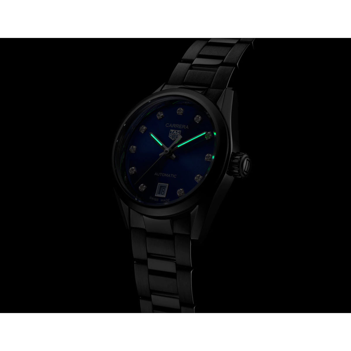 TAG Heuer Carrera 29mm Automatic Watch, Navy Blue and Diamond Dial