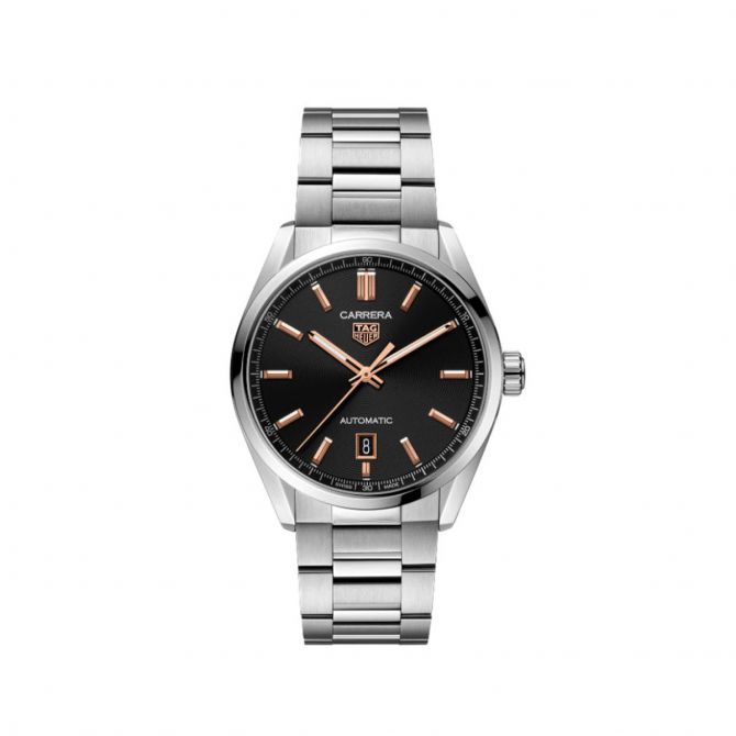 TAG Heuer Carrera 39mm Automatic Watch, Black and Rose Gold Dial