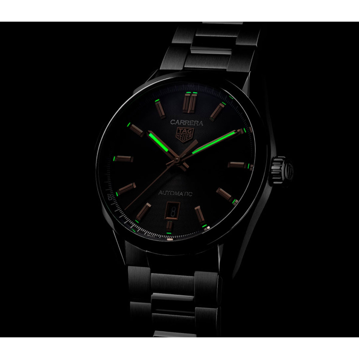 TAG Heuer Carrera 39mm Automatic Watch, Black and Rose Gold Dial