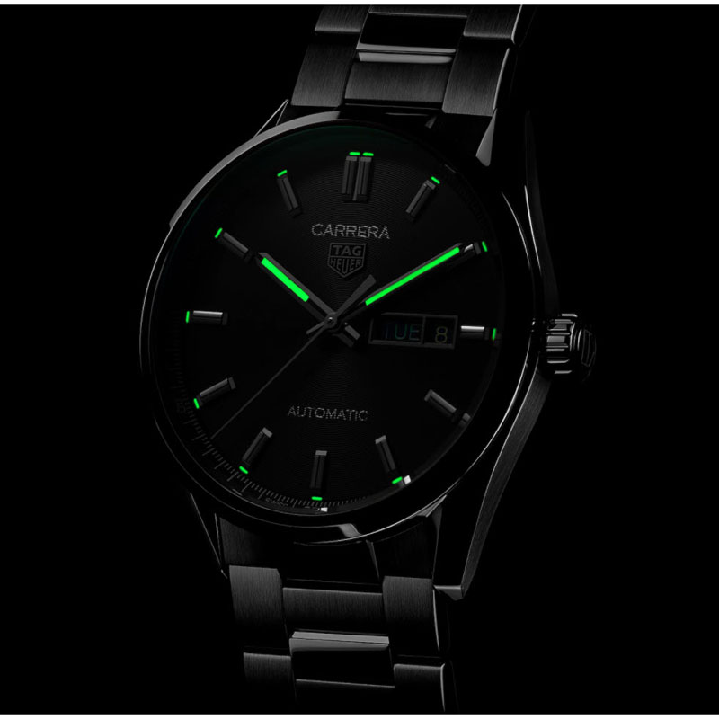 TAG Heuer Carrera 41mm Automatic Watch, Black and Silver Dial