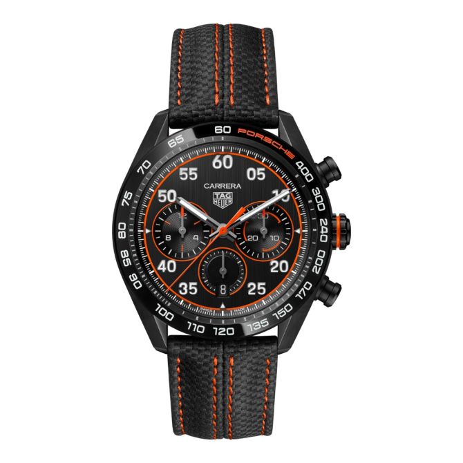 TAG Heuer Carrera Chronograph x  Porsche Orange Racing 44mm Men's Watch, Black Dial