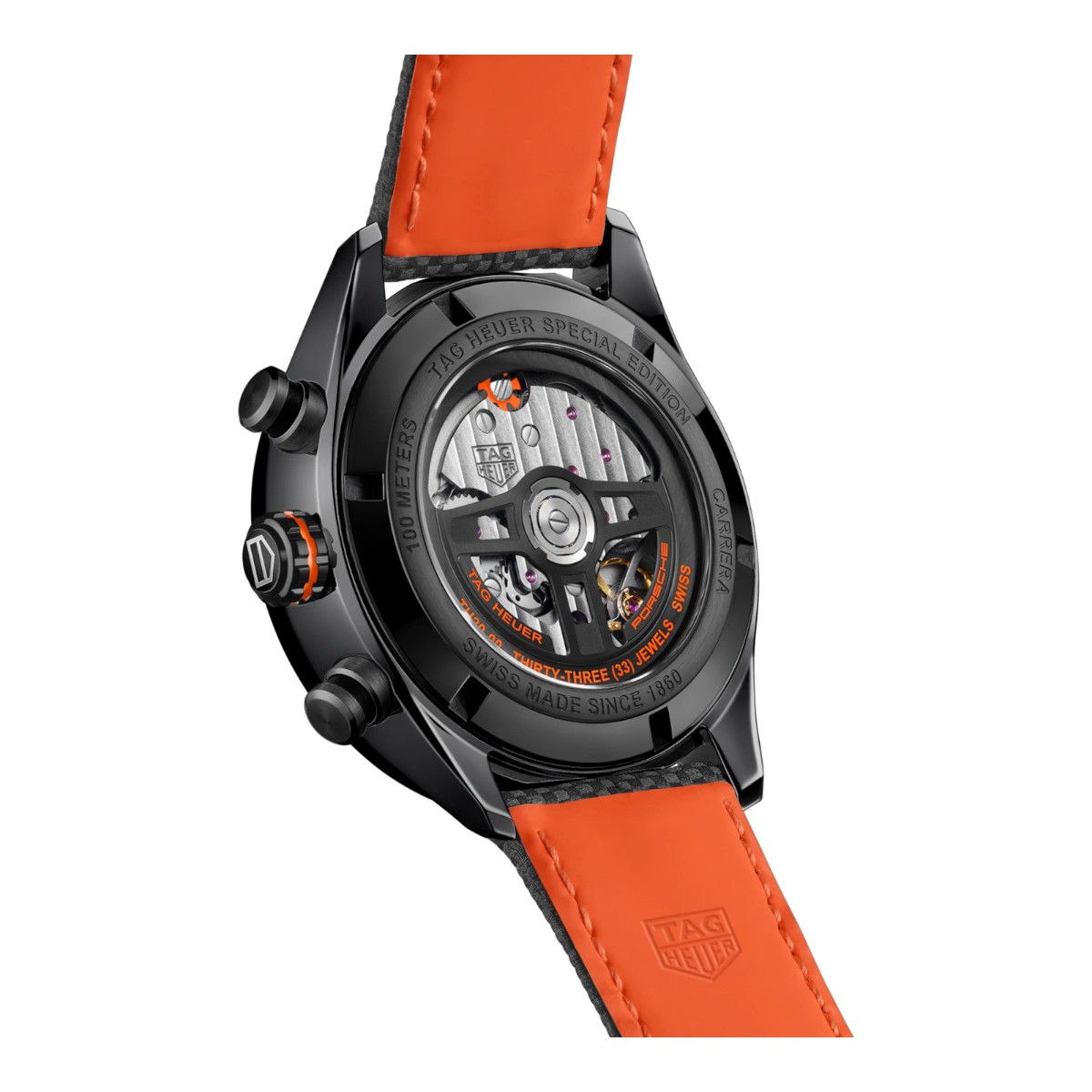 TAG Heuer Carrera Chronograph x  Porsche Orange Racing 44mm Men's Watch, Black Dial
