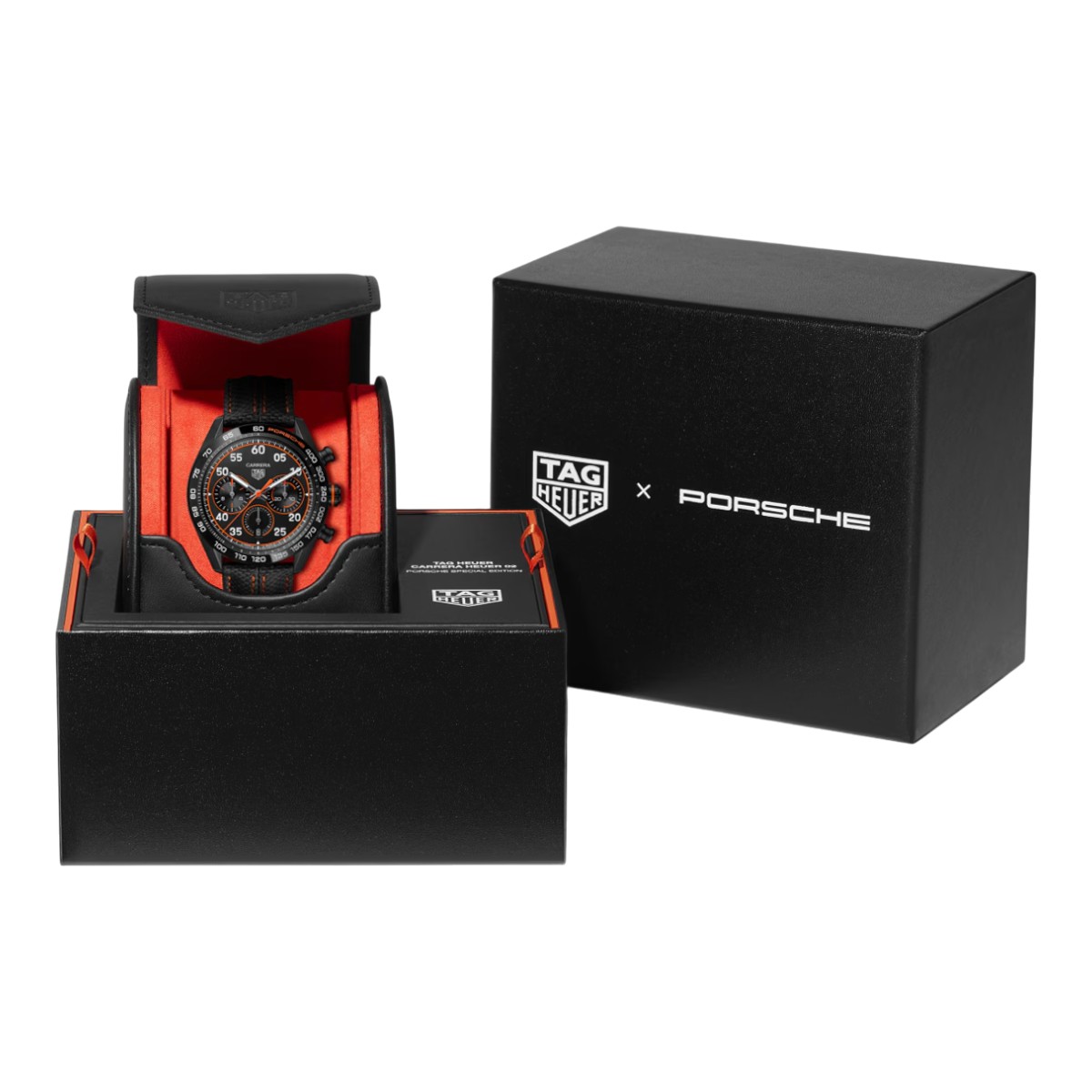 TAG Heuer Carrera Chronograph x  Porsche Orange Racing 44mm Men's Watch, Black Dial