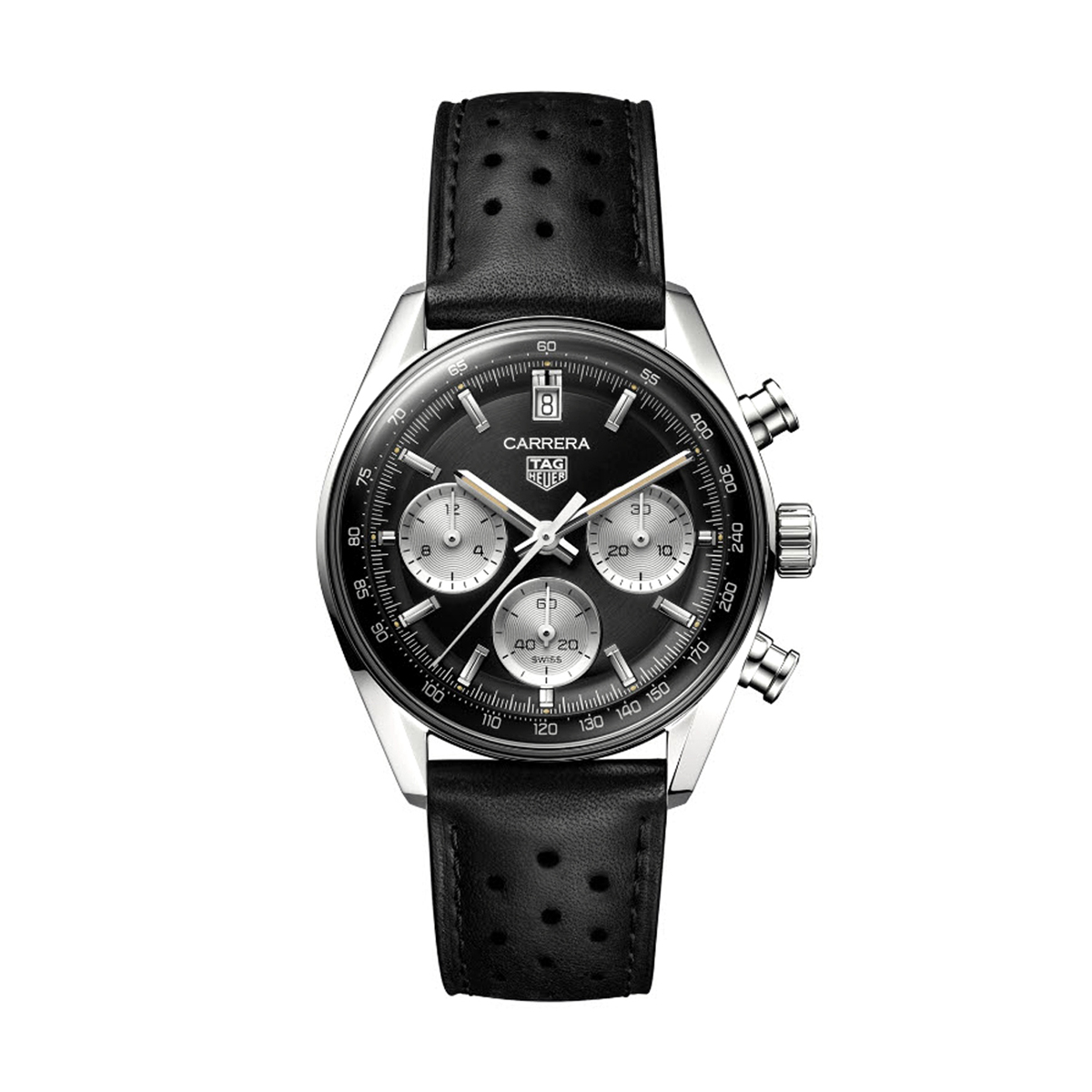 TAG Heuer Carrera Automatic Chronograph 39mm Watch, Black and Silver Dial