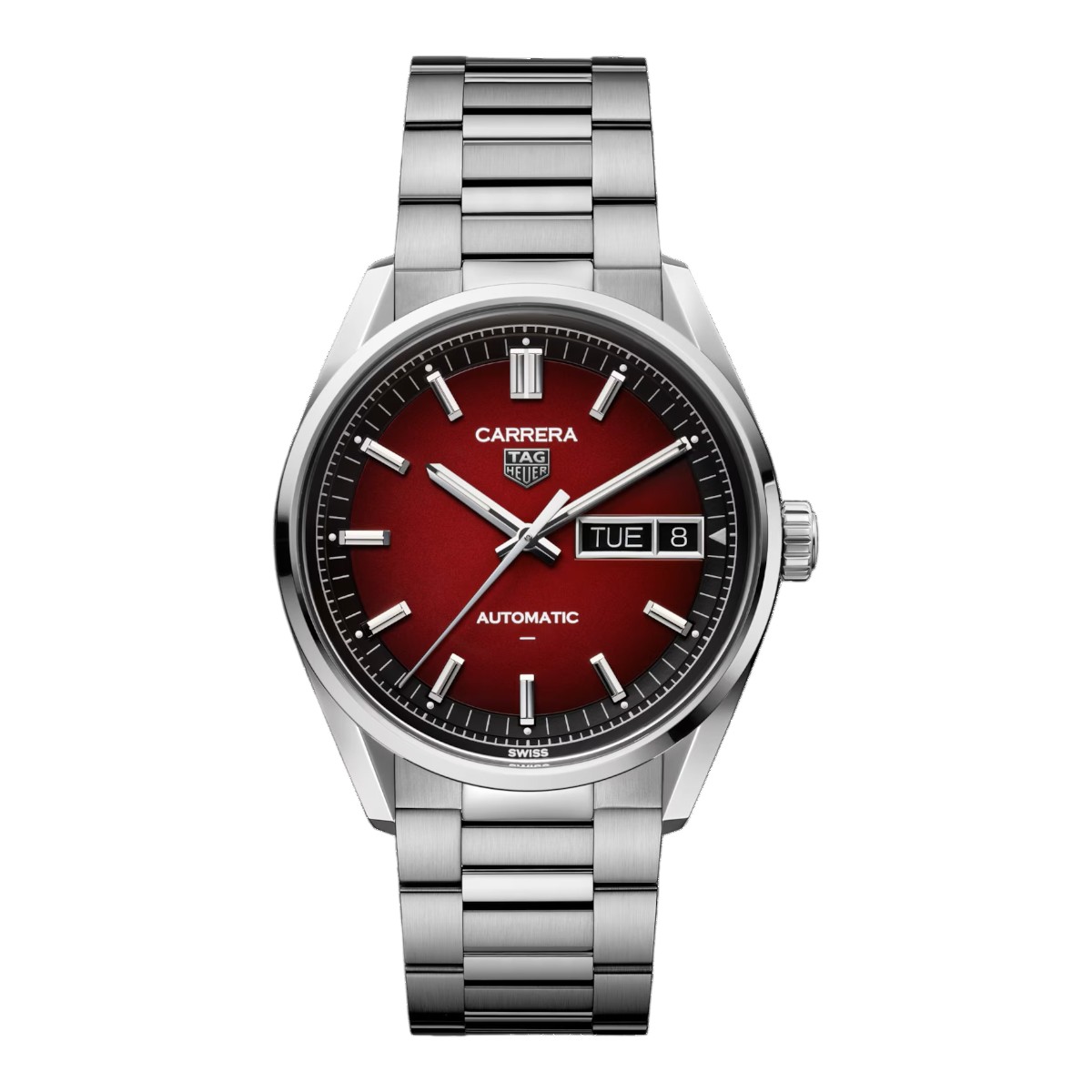 TAG HEUER Carrera Day Date Automatic 41mm Men's Watch, Red Dial