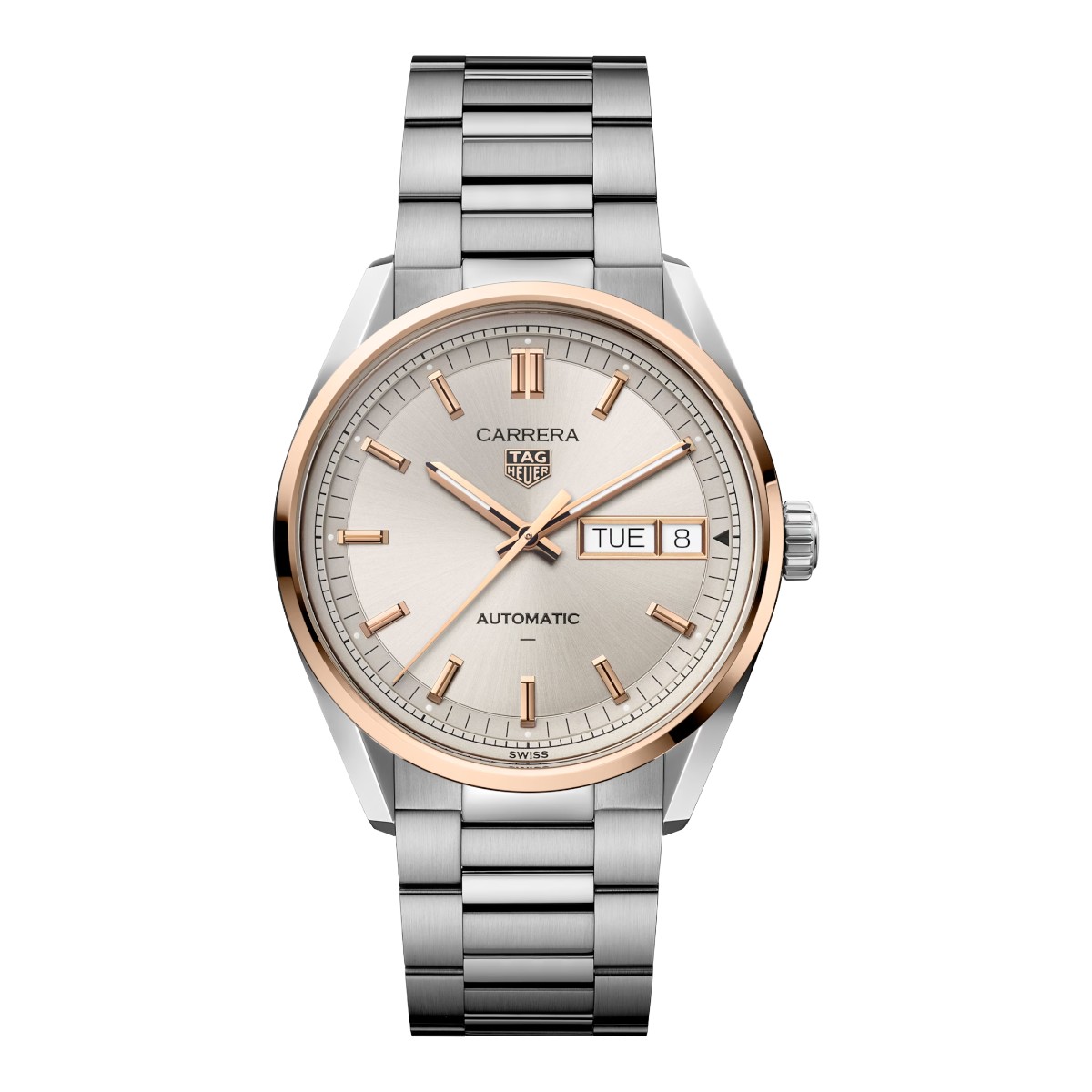 Tag Heuer Carrera Day Date Automatic 41mm Men's Watch, Rose Gold Brushed Dial