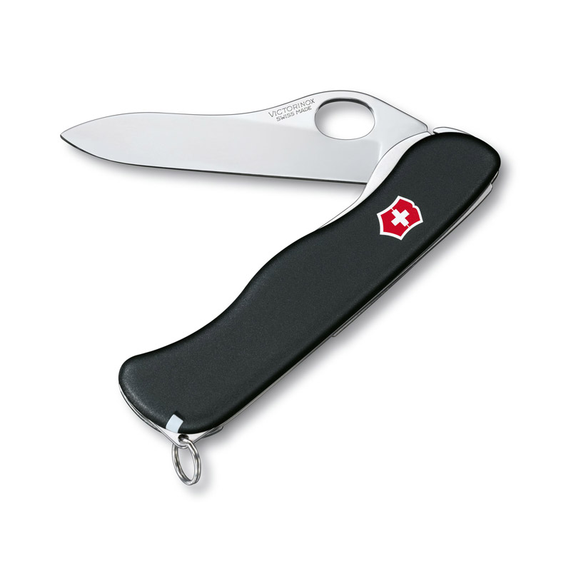 Victorinox Swiss Army Sentinel One Hand Lightweight Large Pocket Knife, Black