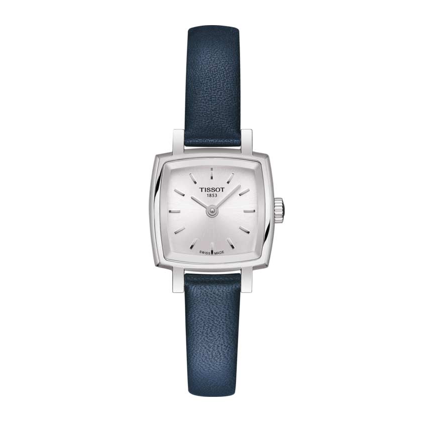 Tissot Lovely Square Watch, Silver Dial and Blue Strap