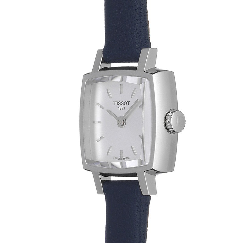 Tissot Lovely Square Watch, Silver Dial and Blue Strap