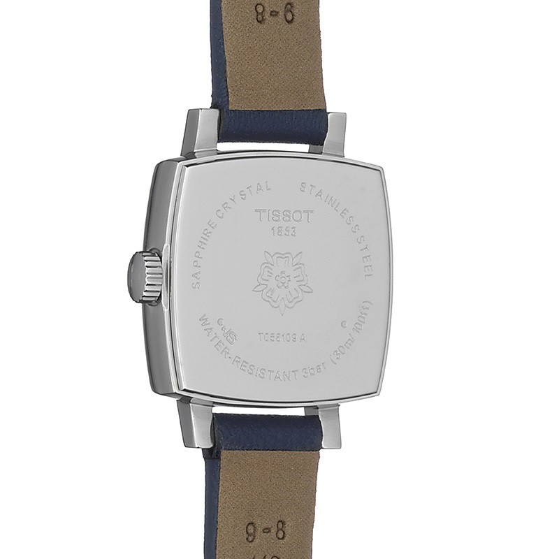 Tissot Lovely Square Watch, Silver Dial and Blue Strap
