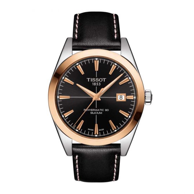 Tissot Gentleman Watch, Sunray Satinated Black Dial