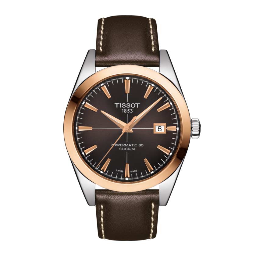 Tissot Gentleman Watch, Sunray Satinated Brown Dial