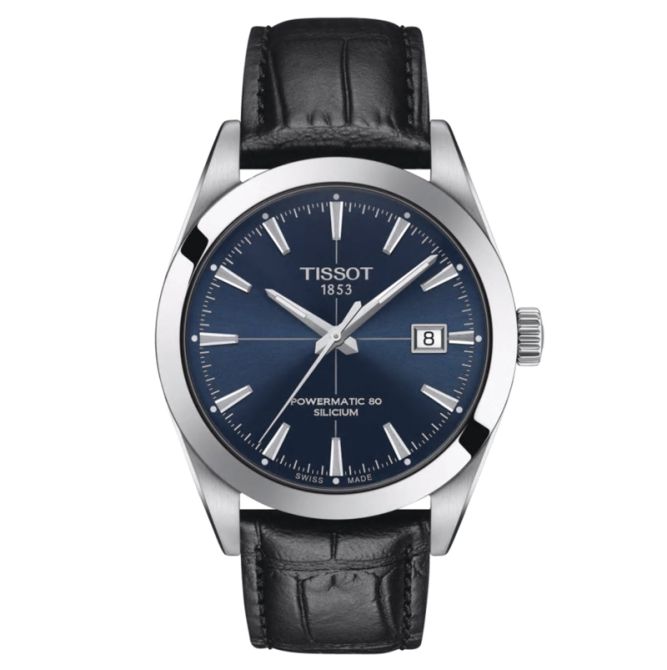 Tissot Gentleman Powermatic 80 Silicium Watch, Blue Dial