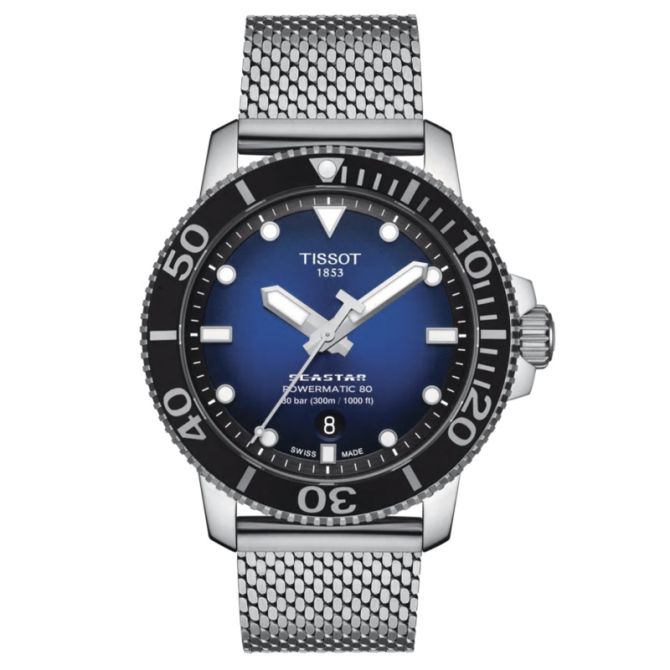 Tissot Seastar 1000 Powermatic 80 Watch, Blue Dial