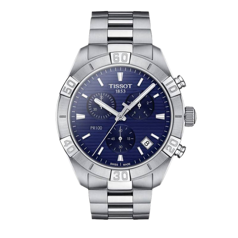 Tissot  PR 100 Sport Men's 44mm Watch, Navy and Silver Dial