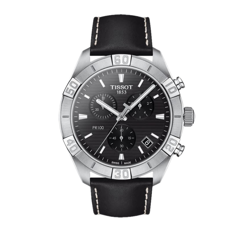 Tissot PR 100 Sport Men's 44mm Chronograph Watch,  Black Dial and Black Strap