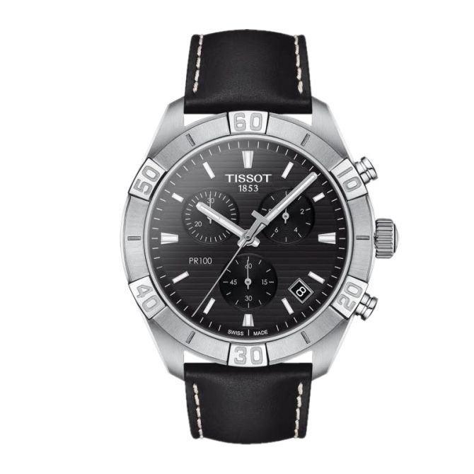 Tissot PR 100 Sport Men's 44mm Chronograph Watch,  Black Dial and Black Strap