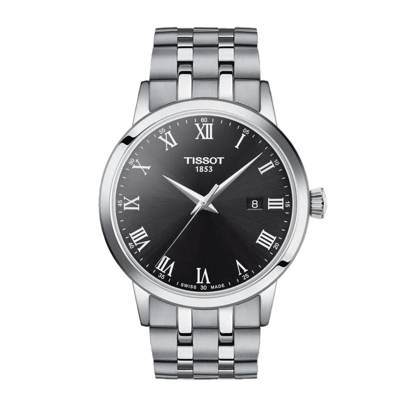 Tissot Classic Dream Men's 42mm Watch, Black and Silver Dial